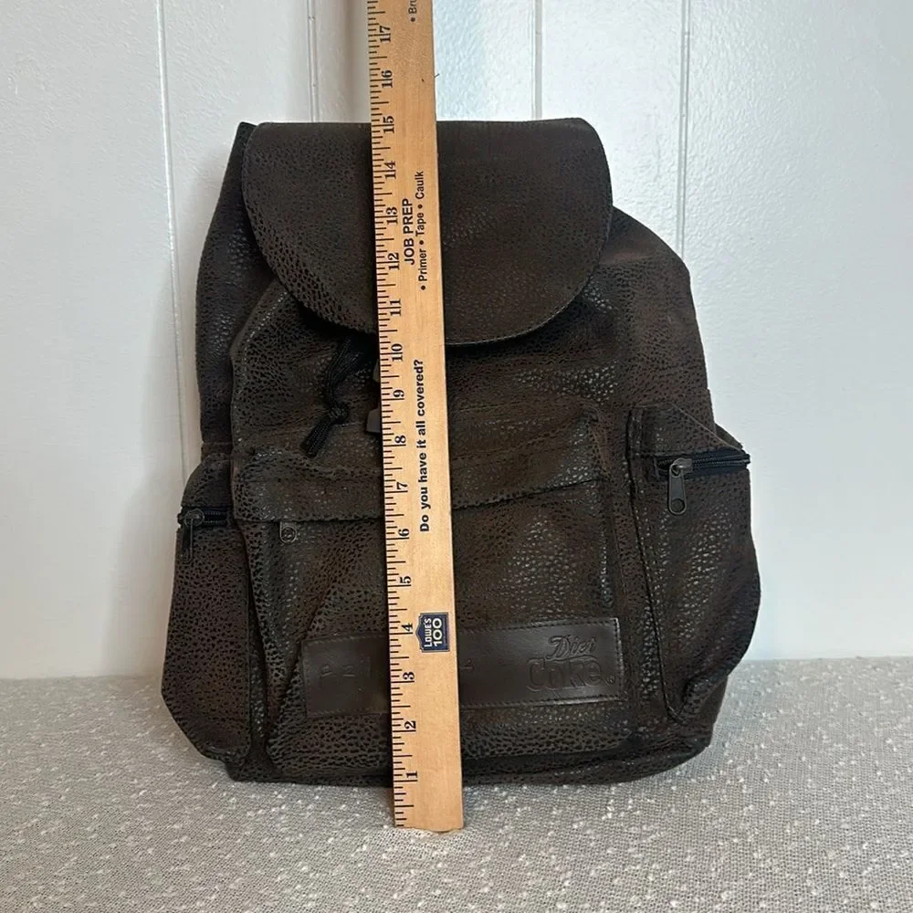 Vintage FRIENDS Warner Bros Diet Coke Pebbled Leather Backpack Back Pack